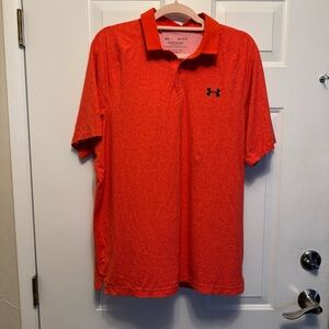 Under Armour Men's Orange Polo ISO-CHILL